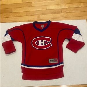 MONTREAL CANADIENS NHL Kids long sleeved Red/Blue Jersey with Logo Small/Medium